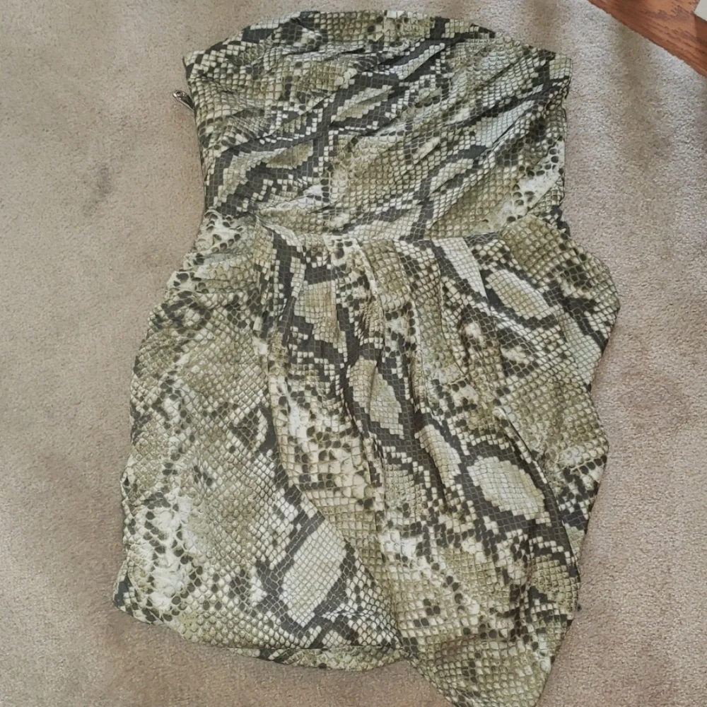 Michael Kors snake print ruched wrap dress EUC